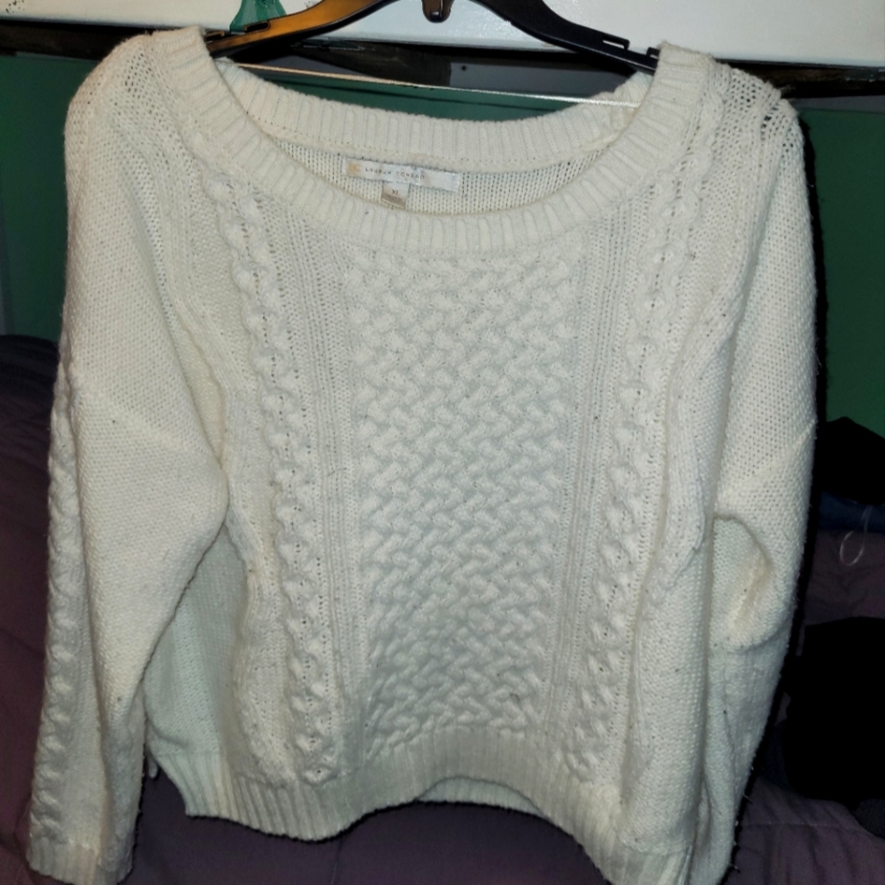 Women's XL Ivory Cable Knit Sweater